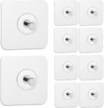 Xtore Wall Sticker Hooks | Ready to Hang Adhesive Hooks | Strong Sticky Hooks for Keys, Towels, Bags | No Drilling Required | White Square Design - Pack of 10 - Fast Shipping to USA & Canada