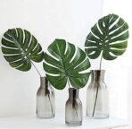 VRB Dec Artificial Plant Big Palm Leaves for Decoration Items for Living Room Craft Decorative Table Top Indoor Plants for Office Desks & Counters (Green) (Pack of 12 Pcs) - Fast Shipping to USA & Canada