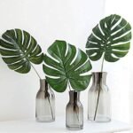 VRB Dec Artificial Plant Big Palm Leaves for Decoration Items for Living Room Craft Decorative Table Top Indoor Plants for Office Desks & Counters (Green) (Pack of 12 Pcs) - Fast Shipping to USA & Canada