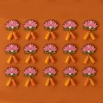 CraftVatika Haldi Kumkum Return Gifts in Bulk Festive Decor, Pasupu Haldi Bottle Lotus Cutout, Thamboolam Return Gifts for Wedding, Pooja, Rakhi, Navratri Diwali Gift for Family and Friends (15 Pcs) - Fast Shipping to USA & Canada