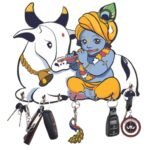 Webelkart Premium Cow with Krishna Wooden Key Holder for Home/Office Decor/Key Hanger for Wall Decor,Decorative Item for Home - Fast Shipping to USA & Canada