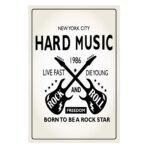 Sehaz Artworks Home Decor Items | Room Decor | Wall Decor | living Room Decorative Items | hard-music' Rust Looks Wall Sign for Wall Decoration Tin Sign (MDF, 30 cm x 20 cm x 0.3 cm) - Fast Shipping to USA & Canada