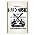 Sehaz Artworks Home Decor Items | Room Decor | Wall Decor | living Room Decorative Items | hard-music' Rust Looks Wall Sign for Wall Decoration Tin Sign (MDF, 30 cm x 20 cm x 0.3 cm) - Fast Shipping to USA & Canada