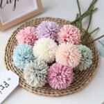 VRB Dec Artificial Chrysanthemum Ball Hydrangea Fake Flowers Sticks Bunch for Home Decor,Room Decorations, Living Room Table Decoration Plants (Without Vase Pot) (Mix - 5 pcs) - Fast Shipping to USA & Canada