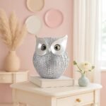 Xtore Modern Classy Lucky Owl Resin Art Figure Showpiece (Silver), 1 Piece - Fast Shipping to USA & Canada