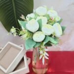 VRB Dec 1 Pcs Artificial Big Peony Bunch,Artificial Flower Bunch,Flowers Sticks Artificial Flowers for Home Decor,Bedroom, Living Room, Table, Balcony, Office,Wedding. (White Big Peony Bunch) - Fast Shipping to USA & Canada