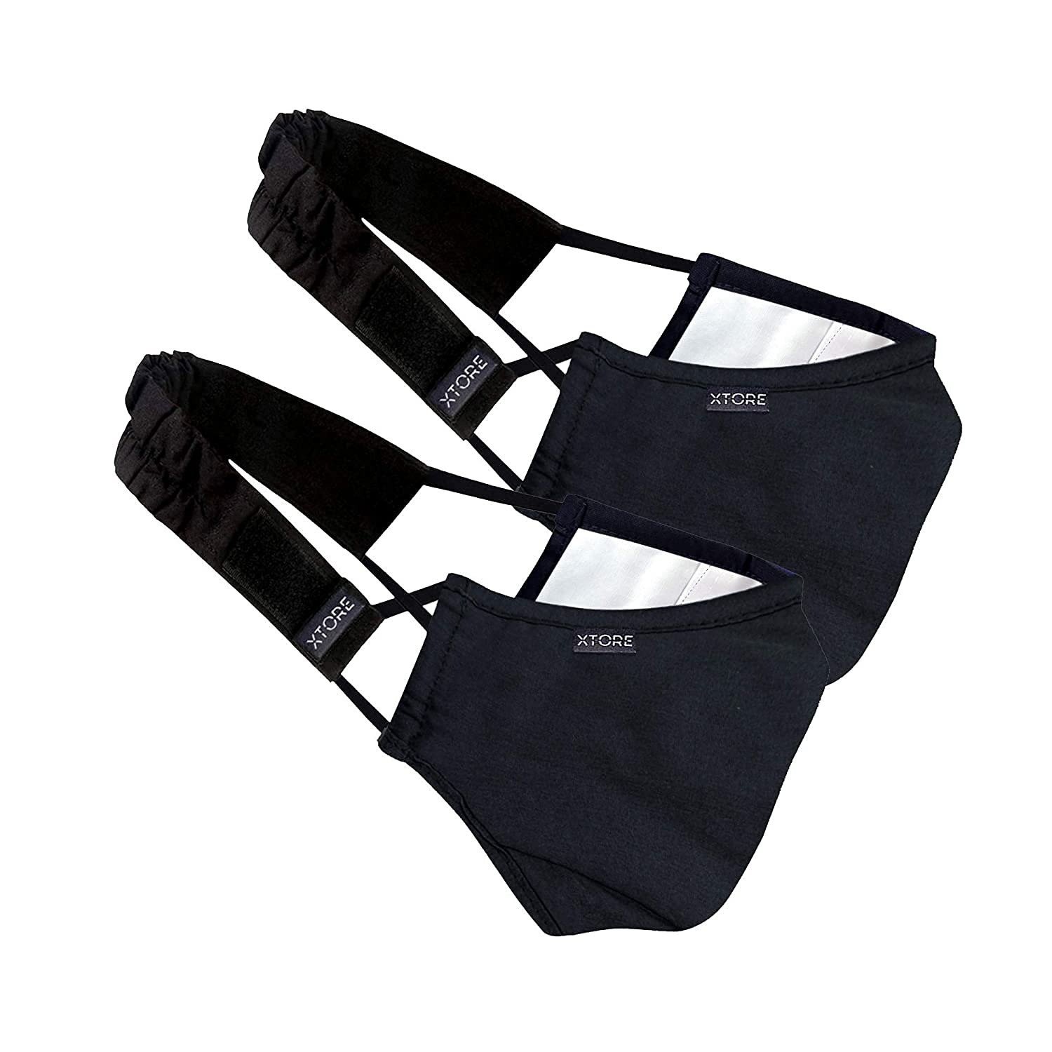 61eXWSye01S-1.jpg Xtore N-95 Mask-(Without Valve, Pack of 2 mask, Filter & Head Band) - Fast Shipping to USA & Canada - Image 1