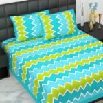 100% Cotton bedsheet Double Bed Jaipuri Rajasthani Fabric Multicolor Cotton Bedsheet Bazar with 2 Pillow Covers - MultiColors122 - Fast Shipping to USA & Canada