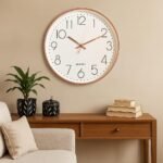 Xtore Modern Round Wall Clock with Luxurious Finish (Pack of 1, RG & White) - Fast Shipping to USA & Canada