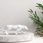 Xtore Modern Geometric White Panther for Home Decor (Pack of 1, White) - Fast Shipping to USA & Canada