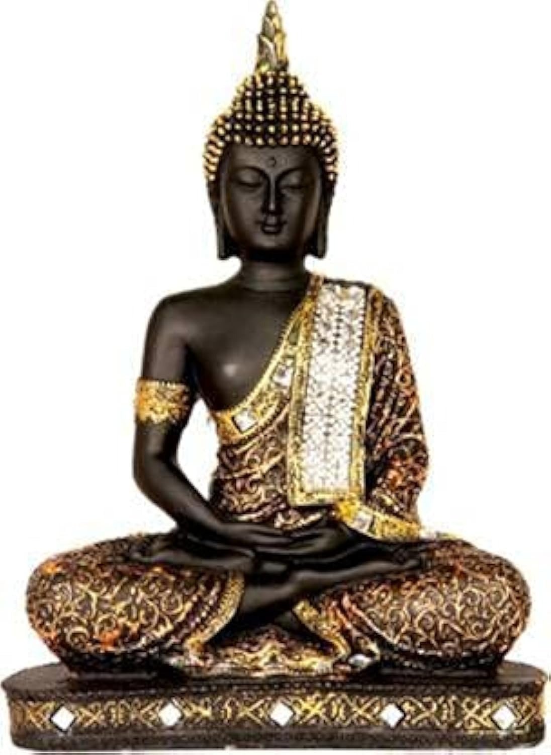 61gW-dhJV2L-1.jpg Global Grabbers New 25 Centimetre Meditating Sitting Buddha Statue showpiece Idol Home Decoration Items for Living Room Decor and Gifts (Copper Black) - Fast Shipping to USA, Canada & India - Image 1