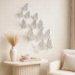 Xtore 12pcs 3D Home Decor Silver Butterfly Beautiful Decor (Shimmer Silver, Set of 12) - Fast Shipping to USA & Canada