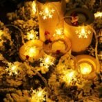 One94Store (Pack of 5 Snowflake String Fairy Lights - 14 LED, 3 Meter Warm White Waterproof Extendable Decorative Lights for Christmas Tree, Diwali, Home DECOR, Bedroom, Garden, Wedding - Fast Shipping to USA & Canada - Image 3