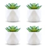 Xtore Flower Pot Set with Flower | Beautiful Home Decor - (Set of 4, White) - Fast Shipping to USA & Canada
