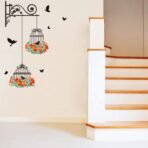 Xtore Beautiful Bird Cage Vinyl Wall Sticker (Large Size, Multicolour), Pack of 1 - Fast Shipping to USA & Canada
