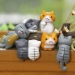 VRB Dec 1 Set Miniature Showpiece Set for Home Decor, car Dashboard,Valentine,Living Room,Gifts Figurines,Cake Decoration Items,Figurines for Home Decor. ((6 Pcs Lazyy Cat Miniature)) - Fast Shipping to USA & Canada