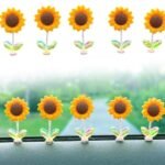 VRB Dec 10 pcs of Sunflower for Car Dashboard Decoration Items/car Decor Accessories for Dashboard,Miniature Toys,Car Dashboar,Decoration Accessories,etc. (10 Pcs Cute Swinging Sunflower) - Fast Shipping to USA & Canada