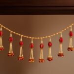 VRB DecTM 1 Pcs 37" inch Traditional Door Hanging/Bandarwal/Toran for Door, Traditional Bandarwal/Lotus Hanging for Decoration/Torans for Entrance Door/Ganpati/Diwali Decor. (Model - 6) - Fast Shipping to USA & Canada