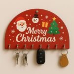 Webelkart Premium Christmas Wooden Key Holder for Home and Office Decor (Design -1) - Fast Shipping to USA & Canada