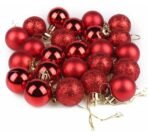 VRB Dec 24 Pcs Christmas Balls Ornaments Shatterproof Gold Xmas Trees Parties Decorations Balls for Holiday Wedding Party Decoration,with Hanging Hole (Red 4 Cm) - Fast Shipping to USA & Canada