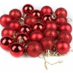VRB Dec 24 Pcs Christmas Balls Ornaments Shatterproof Gold Xmas Trees Parties Decorations Balls for Holiday Wedding Party Decoration,with Hanging Hole (Red 4 Cm) - Fast Shipping to USA & Canada