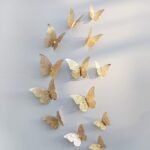 Xtore 12pcs 3D Home Decor Butterfly with Sticking Pad (Shimmer Golden, Set of 12) - Fast Shipping to USA & Canada
