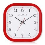 Sehaz Artworks Wall Clock for Living Room Stylish Latest | Wall Clock for Hall | Wall Watch for Living Room | Clock for Home Stylish - Red 28x28 CM - Fast Shipping to USA & Canada