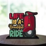 Webelkart Wooden Life is A Beautiful Ride Motivational Quotes Table Decoration for Office Desk | Home Decor Item | Living Room | Modern Art Wood Showpiece Gift Items - Fast Shipping to USA & Canada