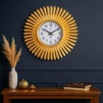 Xtore Modern Round Wall Clock with Luxurious Golden Finish (Pack of 1, Gold) - Fast Shipping to USA & Canada