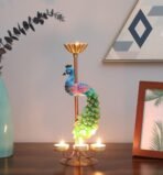 CraftVatika Elegant Metal Peacock Candle Holder - Perfect Home Decoration Diwali, Intricate Design Tealight Candle Holders for Home Diwali Christmas DECOR (Single Side) - Fast Shipping to USA & Canada
