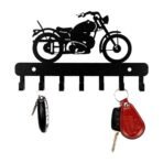 Sehaz Artworks Key Holder for Home Decor Stylish | Key Hanger for Wall | Key Chain Holders | Key Stand (7 Hooks, Bike Black) - Fast Shipping to USA & Canada