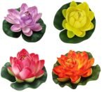 VRB Dec Artificial Big Foam Lotus Flower Fake Foam Water Floating Flowers for Pooja Thali Festival and Events Outdoor Indoor Home Decoration and Craft (Multi-Pack of 16 Pcs) - Fast Shipping to USA & Canada