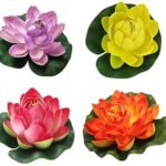 VRB Dec Artificial Big Foam Lotus Flower Fake Foam Water Floating Flowers for Pooja Thali Festival and Events Outdoor Indoor Home Decoration and Craft (Multi-Pack of 16 Pcs) - Fast Shipping to USA & Canada