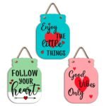 Sehaz Artworks Wall Hanging Decorative Items For Home | Wall Decor Items For Bedroom | Home Decoration Items For Living Room | Home Decor Items | Wooden Wall Hangings For Home Decoration | Room Decor | Positive Vibes Only - Fast Shipping to USA & Canada
