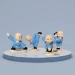 Xtore Little Cute KUng Fu Monk Statue for Table Decor (Pack of 4, Blue) - Fast Shipping to USA & Canada