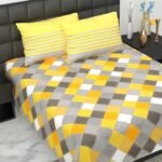 100% Cotton bedsheet Double Bed Jaipuri Rajasthani Fabric Multicolor Cotton Bedsheet Bazar with 2 Pillow Covers - MultiColors133 - Fast Shipping to USA & Canada