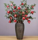 VRB Dec Plastic Tm Pack Of 3 Artificial Hibiscus Glabra Fake Plant Flowers For Home,Room,Office,Vases,Decoration Items Living Room (Without Pot, Artificial Pomegranate Plant),Plant(Green,Red)) - Fast Shipping to USA & Canada