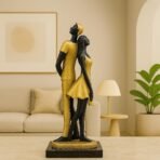 Xtore Stylish Golden Black Resin Romantic Couple Statue for Home Decor (Pack of 1, Black & Golden) - Fast Shipping to USA & Canada
