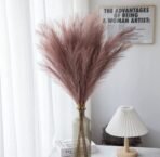 VRB Dec 3 Pcs Artificial Pampas Grass Sticks | Faux Flowers for Vases | Decoration Items for Living Room Vase Office, Bedroom, Balcony Table, Diwali Decoration tems Corner (Pack of 3) (Rosy Pink) - Fast Shipping to USA & Canada