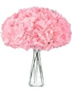 VRB DecTM (Pack of 10) Hydrangea Silk Fake Flowers Heads with Stems Artificial Flowers for Decoration Wedding Home Party Shop Baby Shower, Room Decor for Bedroom Aesthetic [WiITHOUT VASE] (Baby Pink) - Fast Shipping to USA & Canada