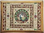 JaipurCrafts Peacock Designed Wooden Meenakari Rajwadi Chowki/Patla | Wooden patla for puja-8.50"x 11"x 2.50" Inch - Diwali Decorations Items, Pooja chowki for Diwali - Fast Shipping to USA & Canada - Image 2