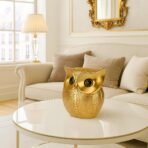 Xtore Modern Classy Lucky Owl Resin Art Figure Showpiece (Golden), 1 Piece - Fast Shipping to USA & Canada