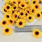 VRB Dec 50pcs Sunflower Artificial Flowers for Decoration,Artificial Flower,Flowers for Hair Styling,Flowers for Pooja,Plastic for Home Decor,Diwali,Christmas,Floating. (50 Pcs) - Fast Shipping to USA & Canada - Image 2