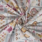 Xtore Jaipuri Round Flowers Motif Design Printed 100% Cotton for King Size Double Bed with 2 Pillow Covers (100 X 108 Inches, Multicolor) - Fast Shipping to USA & Canada - Image 5