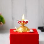 Webelkart Premium Tortoise Shape Brass Akhand Diya with Velvet Box for Pooja Decor | Diya for Diwali| Oil Lamp for Home( 4.5" Inches) - Fast Shipping to USA & Canada