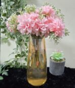 VRB Dec Plastic Tm 1 Bunch Dahlia Artifical Flower Bunc Fake Flowers For Gifting, Home, Office, Bedroom Decoration Items Flowers For Vase (Without Vase Pot) (2 Pcs Pink Bunch) - Fast Shipping to USA & Canada