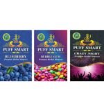 PUFF SMART Premium Herbal Flavor Bubblegum, Blueberry, Crazy Night Combo (100% Nicotine And Tobacco Free) - Fast Shipping to USA & Canada