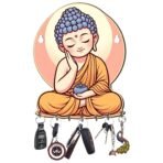 Webelkart Cute Gautam Buddha Printed Key Holder for Home/Office Decor,Key Holder for Wall Decor,Key Chain Holder for Wall Decor (10 inches) Decorative Item for Home - Fast Shipping to USA & Canada
