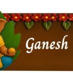 Webelkart Ganesh Niwas Decor Wood Name Plate Traditional Hindu Art, Indoor And Outdoor Custom Nameplate For Home Entrance, Ideal for Office Beautiful Home Decor | Walls | Door | Office -(15x6 Inches) - Fast Shipping to USA & Canada
