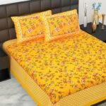 100% Cotton bedsheet Double Bed Jaipuri Rajasthani Fabric Multicolor Cotton Bedsheet Bazar with 2 Pillow Covers - MultiColors146 - Fast Shipping to USA & Canada